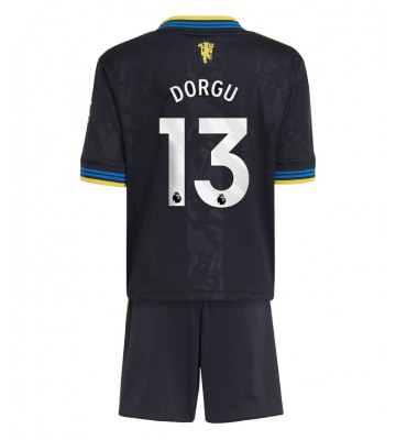 Manchester United Patrick Dorgu #13 Tredjetrøje Børn 2025-26 Kortærmet (+ Korte bukser)